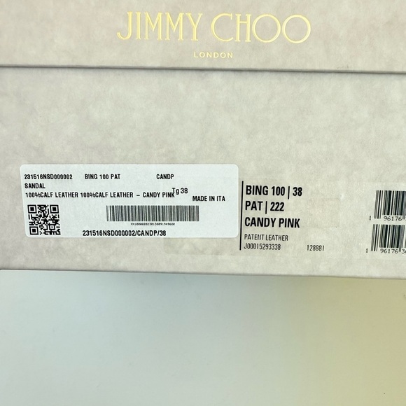 Jimmy Choo Candy Pink Patent Leather Bing 100 Crystal Embellished Mule pumps 38 - Picture 8 of 10